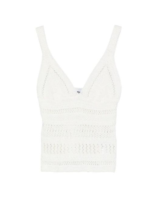 Alpha Studio White Crochet Top