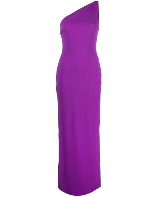 Solace London Purple Nadina One-shoulder Maxi Dress