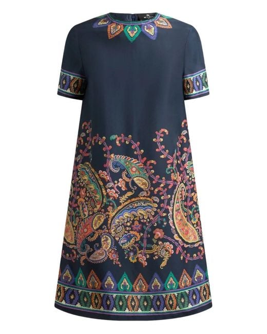 Etro Blue Printed Dress