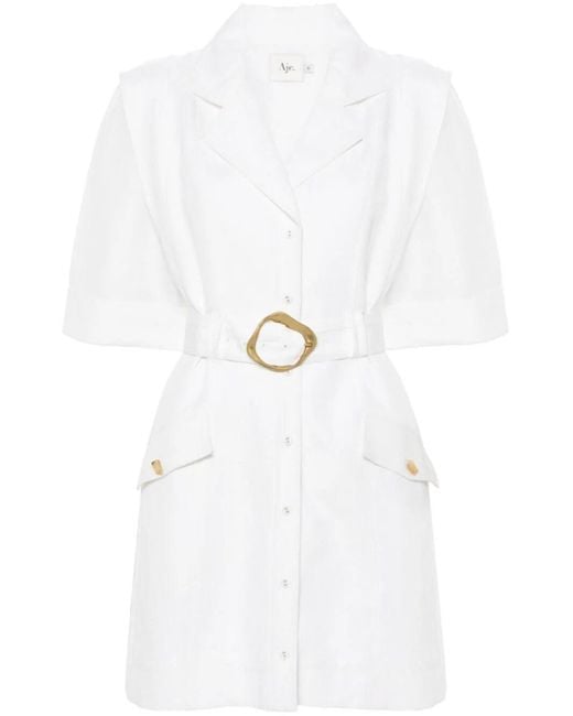 Aje. White Lyric Belted Mini Dress