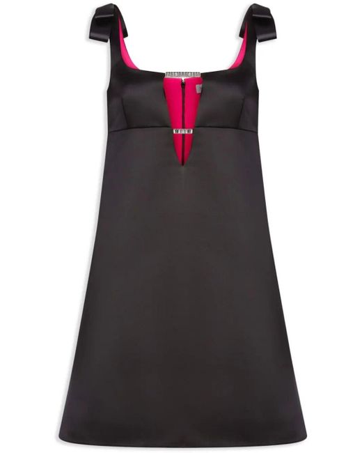Nina Ricci Black Satin Mini A-line Dress