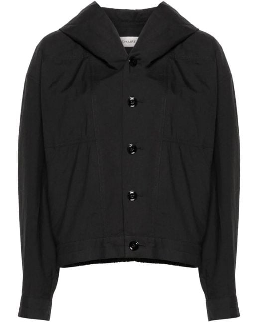 Lemaire Black Cotton Blend Hooded Jacket