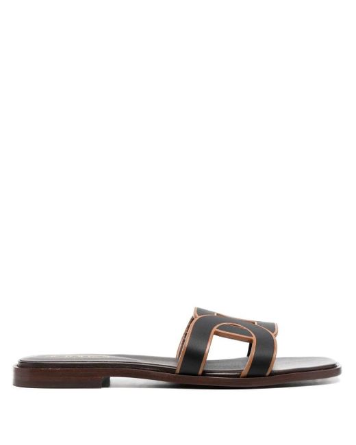 Tod's White Leather Flat Sandals