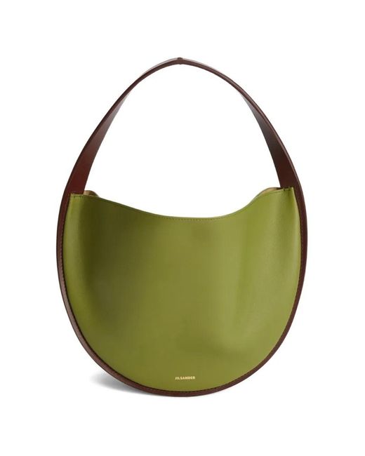 Jil Sander Green Pivot Leather Hobo Bag