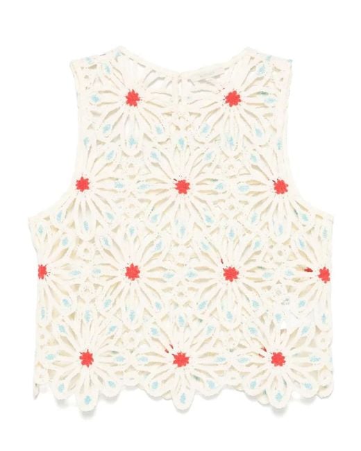 Mother White Daisy Shell Top