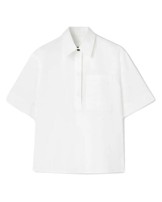 Jil Sander White Flat Collar Shirt
