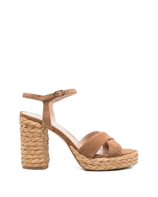 Stuart Weitzman Natural Suede Sandals