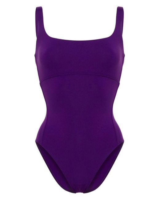 Eres Purple Arnaque Square-neck Swimsuit