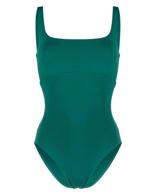 Eres Green Arnaque Square-neck Swimsuit