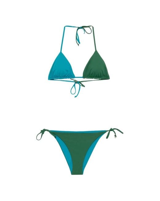 Fisico Green Two Tone Bikini Set