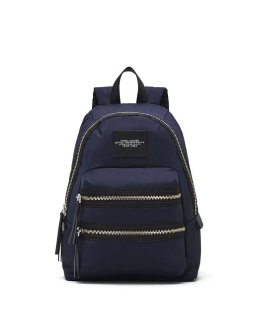 Marc Jacobs Blue The Medium Logo-appliqué Backpack