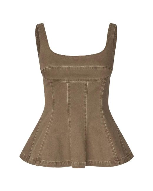 Stine Goya Brown Elevated Structured Top