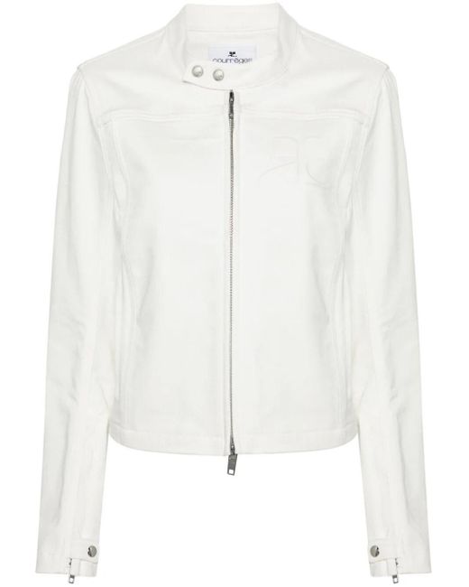 Iconic Denim Jacket di Courreges in White