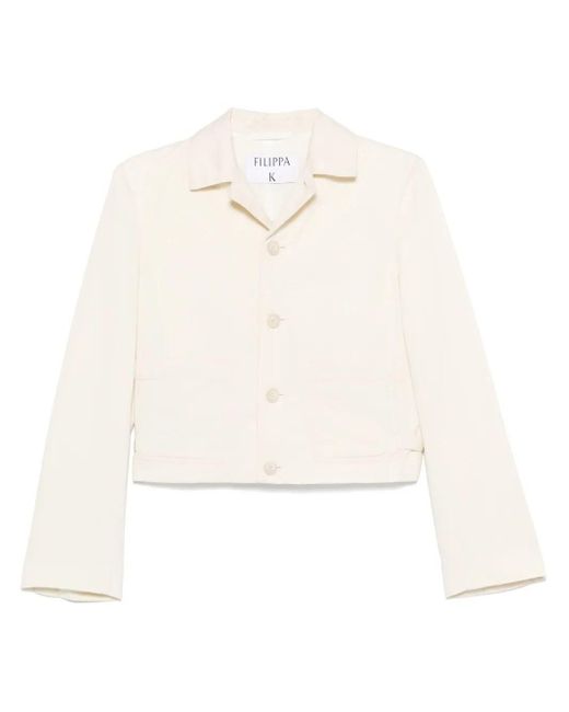 Filippa K White Patch-Pockets Jacket