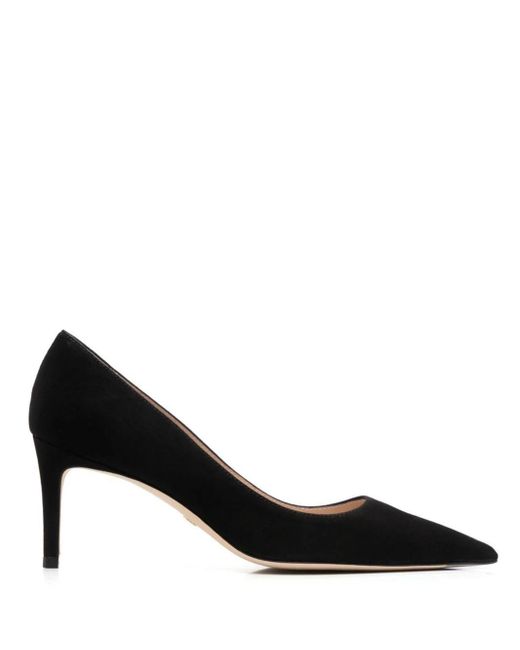 Stuart Weitzman Black Stuart 75 - Suede Pumps