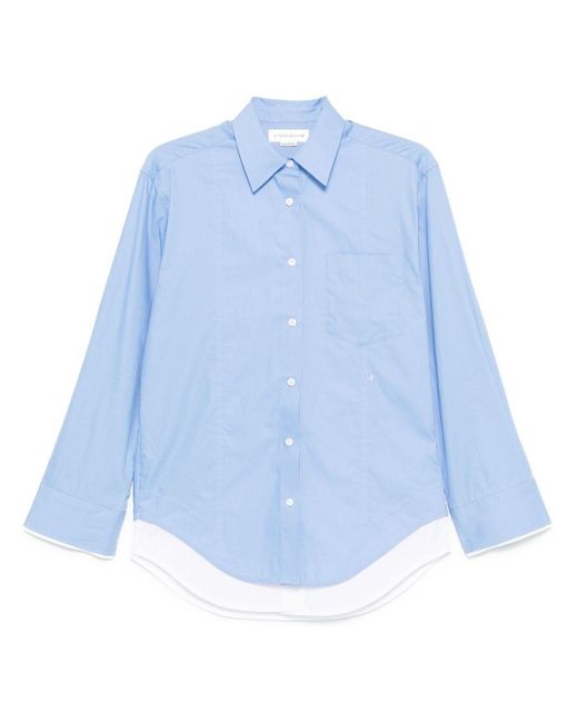 Victoria Beckham Blue Relaxed Double-Layer Shirt