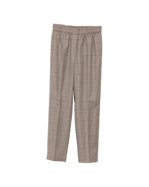 Peserico Gray Check Trousers