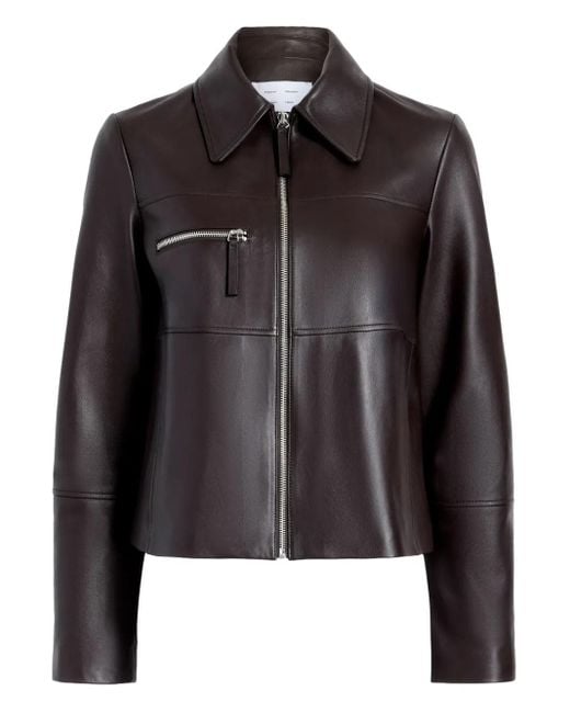 Proenza Schouler Black Annabel Jacket In Leather- Chocolate