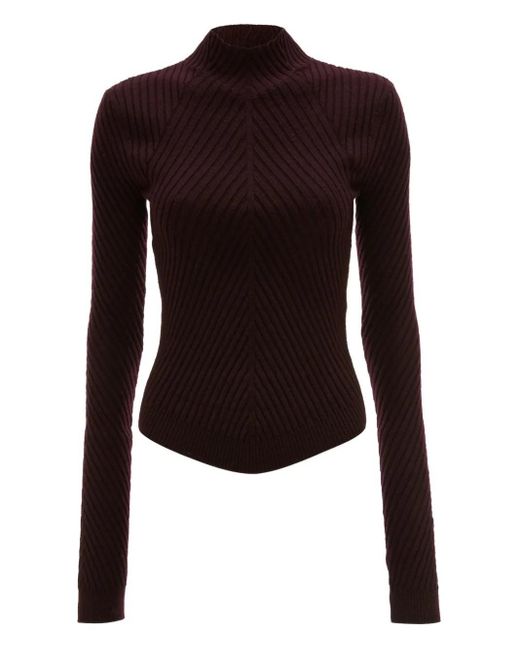 Victoria Beckham Black Ribbed Sweater
