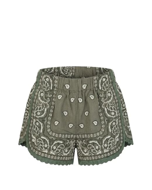 ORSINA Green Banadana Shorts