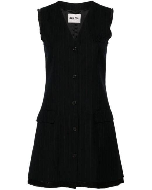 Miu Miu Black Driped Dress