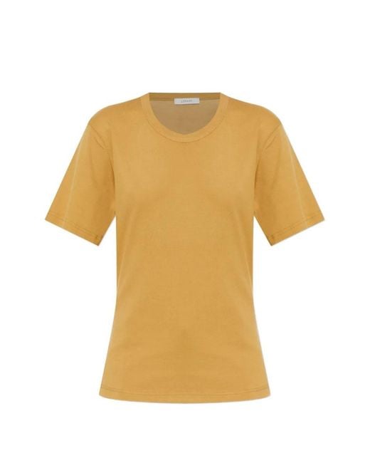 Lemaire Yellow Round-Neck Short-Sleeve Rib T-Shirt