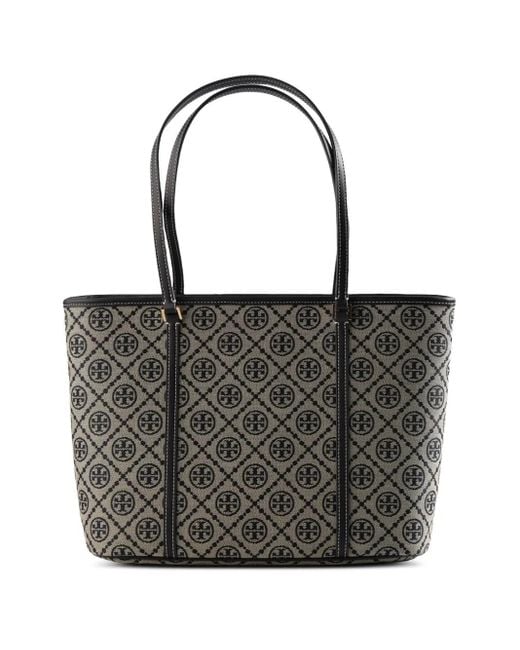 T Monogram Small Zip di Tory Burch in Black