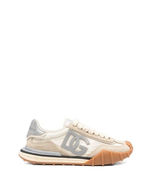 Dolce & Gabbana White Leather Sneakers
