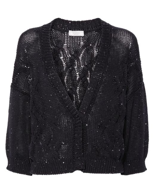 Peserico Black Sequin Cardigan