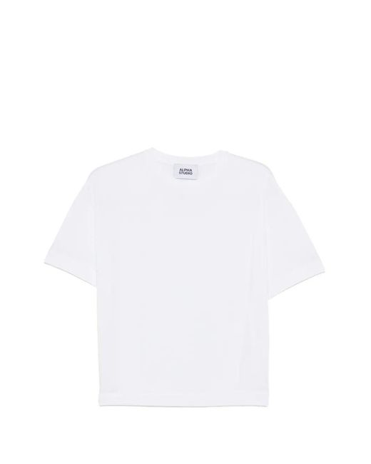 Alpha Studio White Short Sleeve Tee
