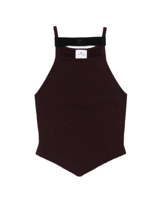 Courreges Purple Ribbed Tank Top