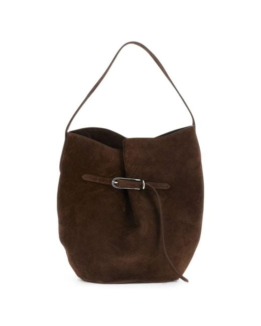 Liffner Brown Belted Bucket Bag Large
