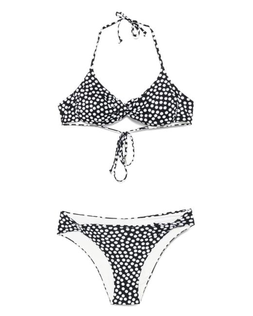 Fisico White Polkadots Bikini Set