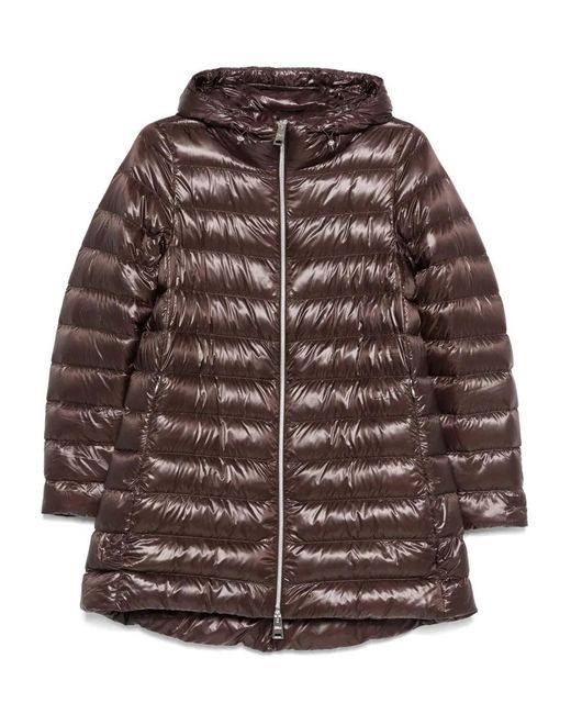 Herno Brown Chocolate Shiny Puffer Jacket