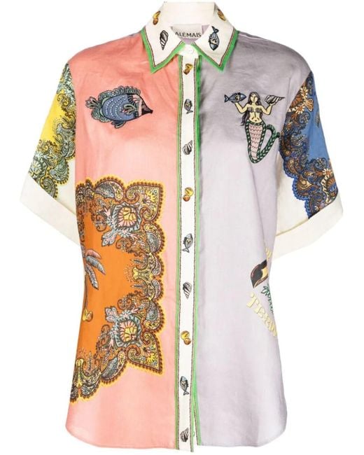 ALÉMAIS Multicolor Trippy Troppo Embroidery Shirt