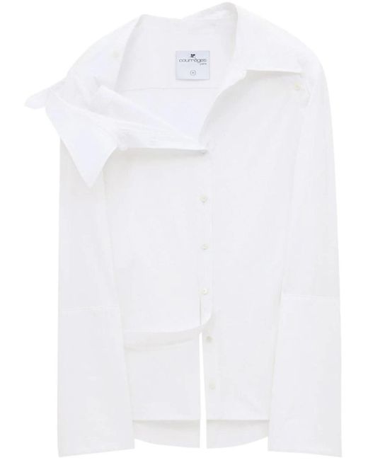 Camicia Modular Asimmetrica di Courreges in White