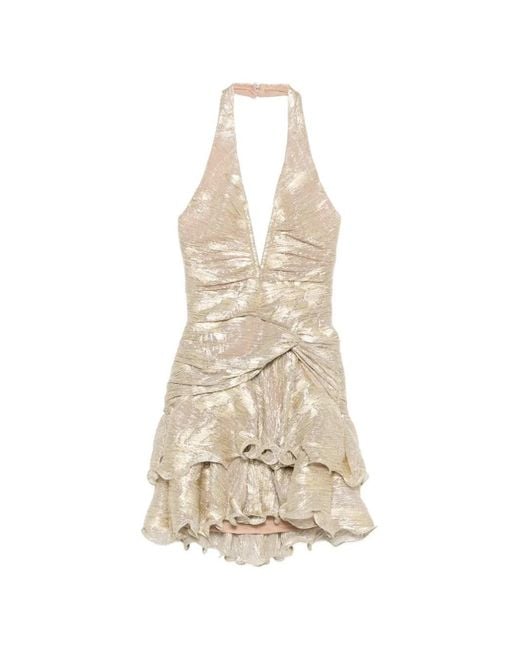 PATBO White Ruffled V-Neck Mini Dress