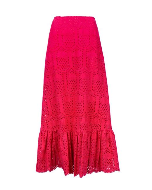 Sundress Red Crochet Skirt