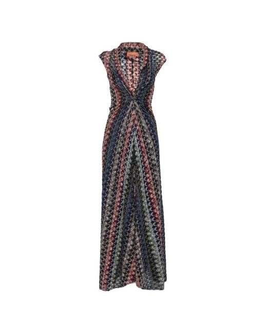 Missoni White Chevron Long Dress