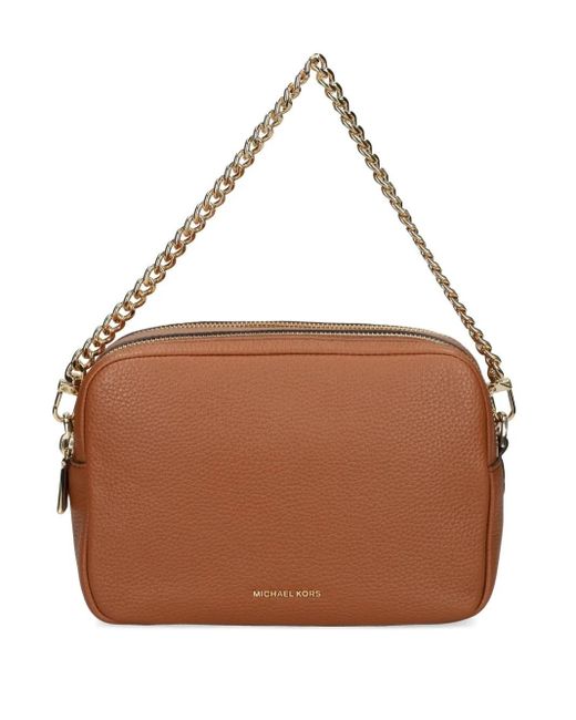 MICHAEL Michael Kors Women's Brown 'Camera' Caramel Calfskin Shoulder Bag