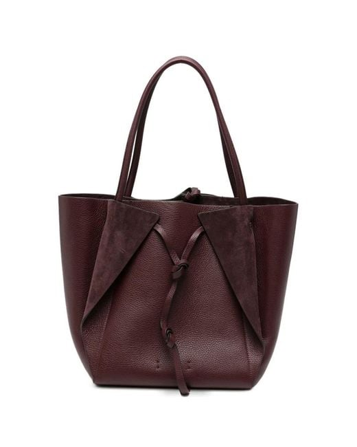 Gabriela Hearst Purple Marija Grained-leather Tote Bag