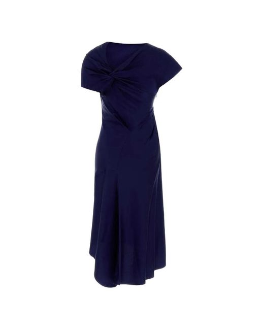 Victoria Beckham Blue Asymmetrical Dress