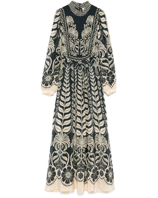 Farm Rio Blue Ainika Tropical Maxi Dress