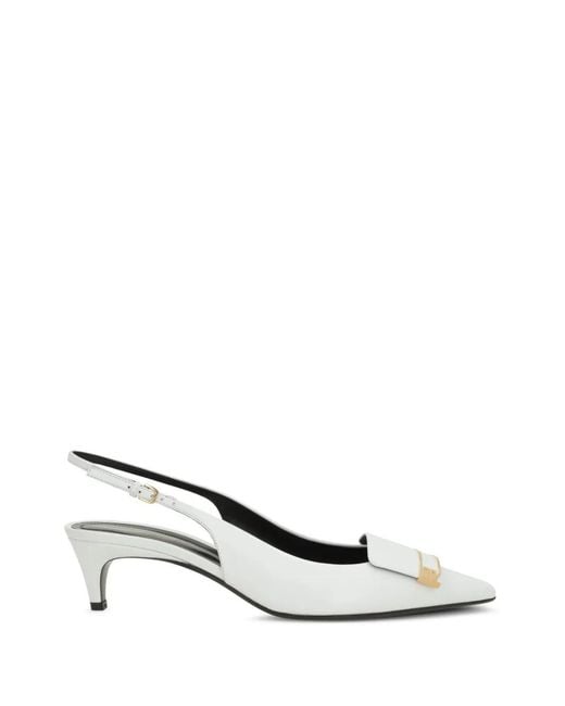 Sergio Rossi White Sr Evolv Slingback Pumps