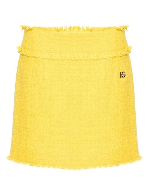 Gonna Tweed di Dolce & Gabbana in Yellow