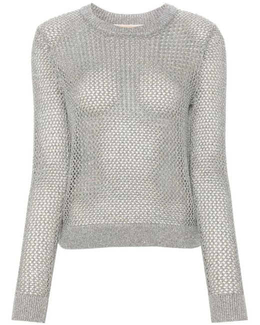 Michael Kors Gray Metallic Sweater
