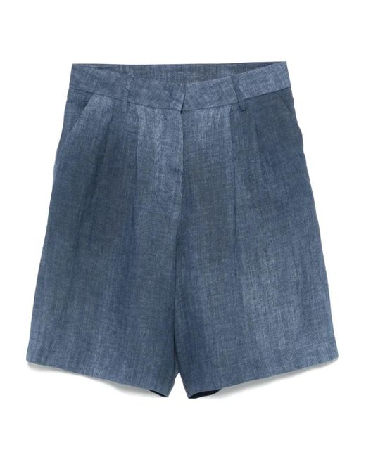 ..,merci Blue Linen Shorts
