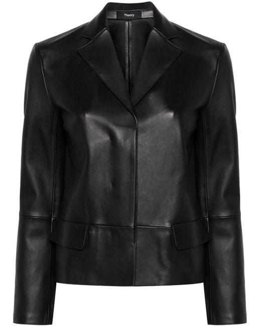 Theory Black Leather Jacket