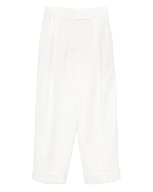 Pantalone Con Risvolto di Rohe in White