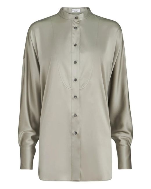 Brunello Cucinelli Gray Shirt